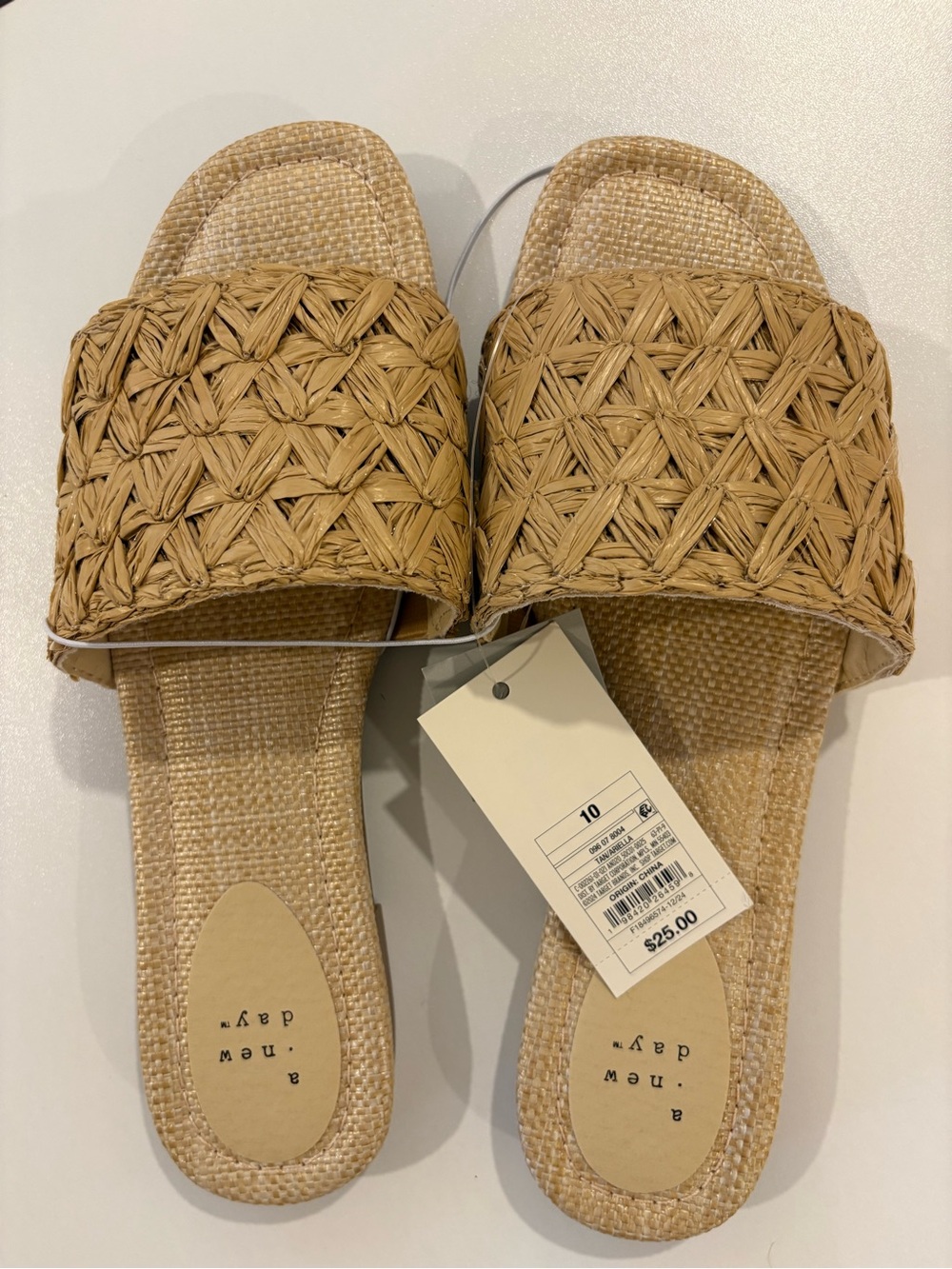 Target Woven Slide Sandals in Tan